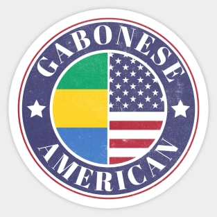 Proud Gabonese-American Badge - Gabon Flag Sticker